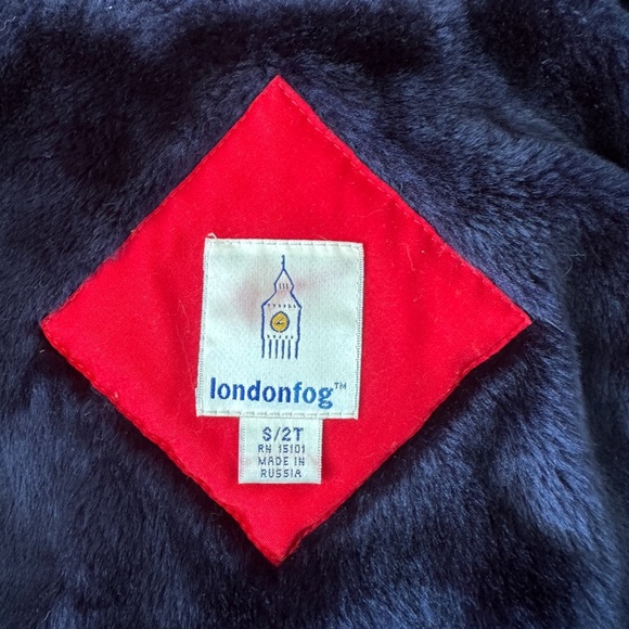 London Fog -Vintage Pleated Coat -Red with Plaid Details -Detachable Hood-Size2 - Picture 8 of 13